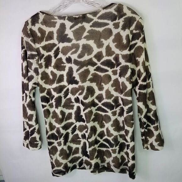Liz Claiborne Animal Print Top. Size L - Picture 9 of 9